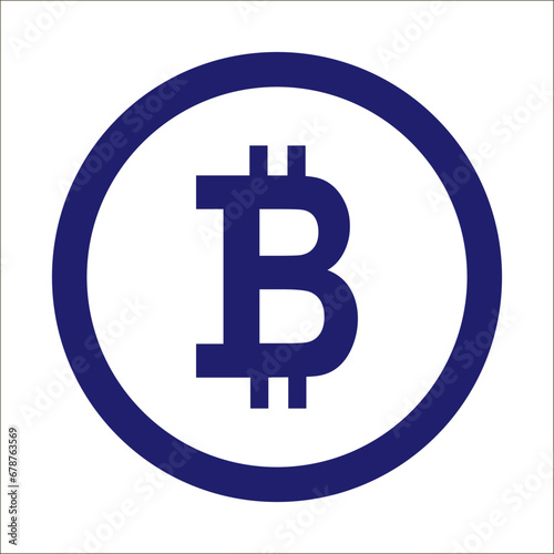 Bitcoin crypto currency vector icon. 