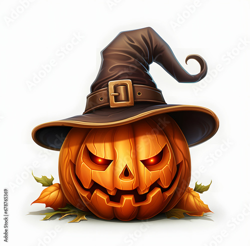 halloween pumpkin with hat