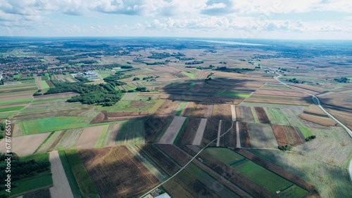 Aerial view of farm lands