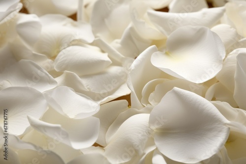 Close up of white rose petals. Generative AI © KaterynaVS
