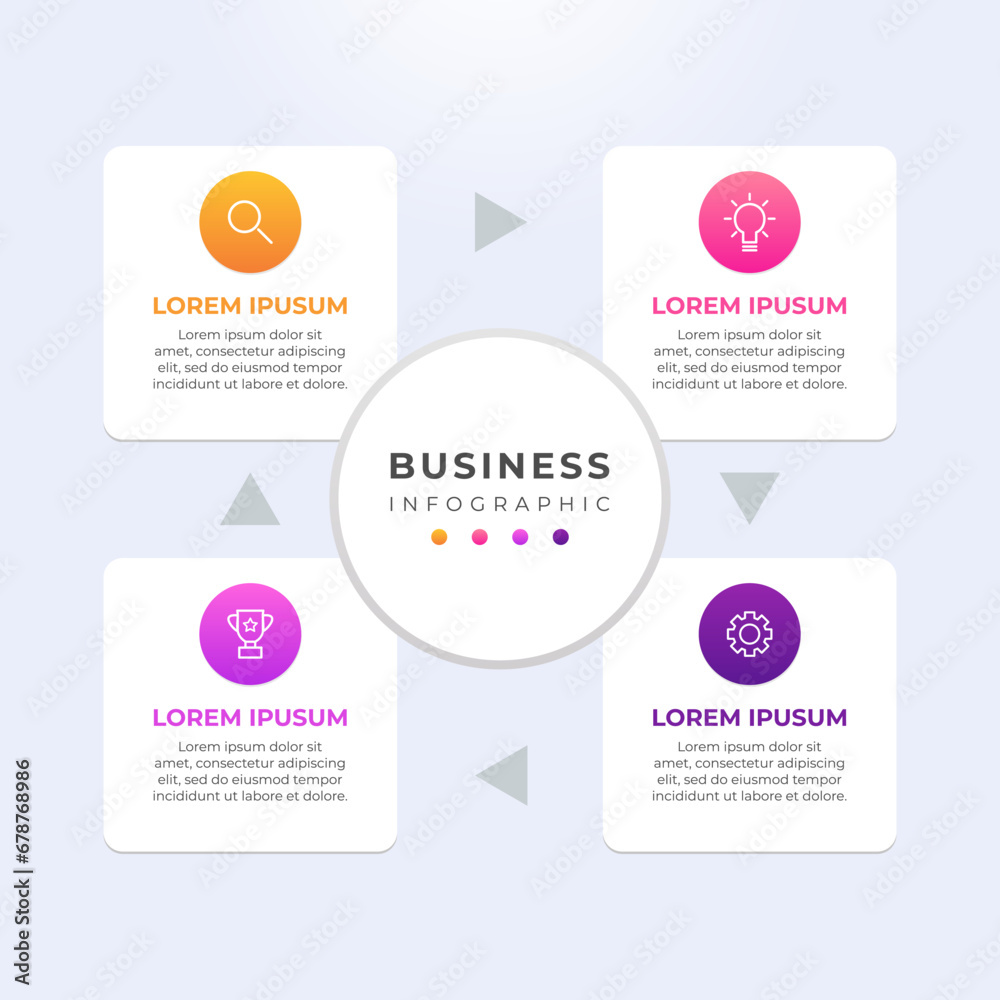 Infographic design template with icons and 4 options or steps. Infographic design template with icons and 4 options or steps.