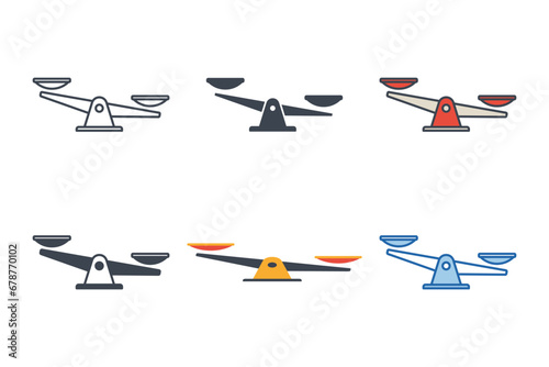 Scales icon collection with different styles. scale icon symbol vector illustration isolated on white background