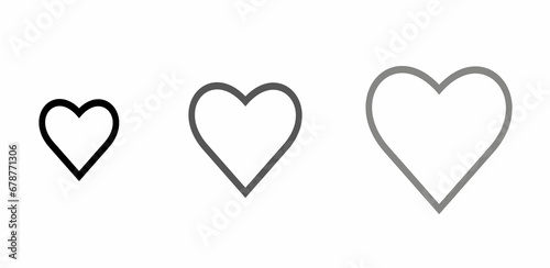 Collection of heart illustrations, Love symbol icon set, love symbol vector.
