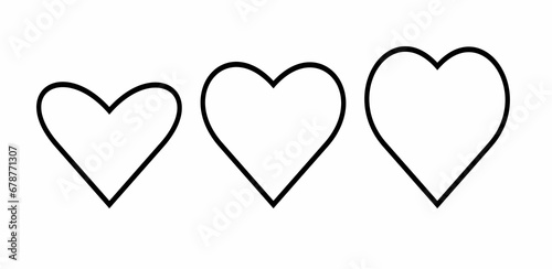 Collection of heart illustrations, Love symbol icon set, love symbol vector.