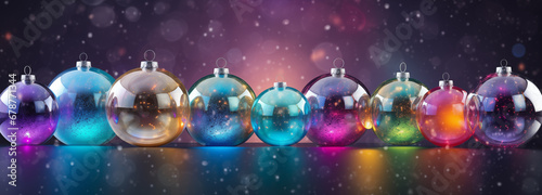New Year and Christmas background with Christmas balls. With copy space.