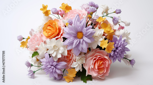 Flower Bouquet on Isolated White Background