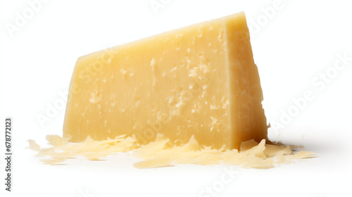 Parmesan Cheese on Isolated White Background 
