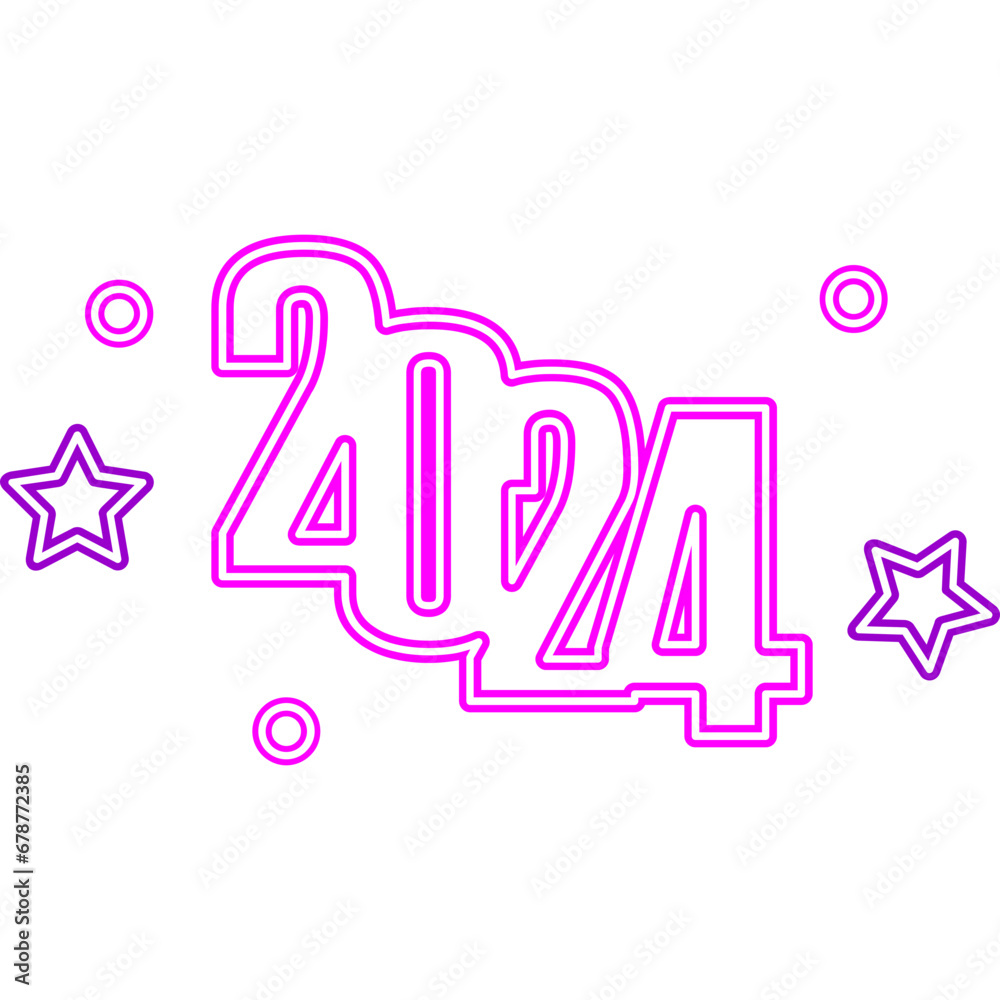 2024 Neon Light Number 2024 Neon Light Number
