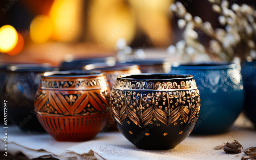 A Vibrant Collection of Colorful Vases on a Beautifully Arranged Table A Vibrant Collection of Colorful Vases on a Beautifully Arranged Table