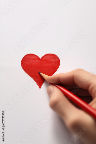 A drawn heart represents love that begins intentionally on Valentine's Day or any other special day.