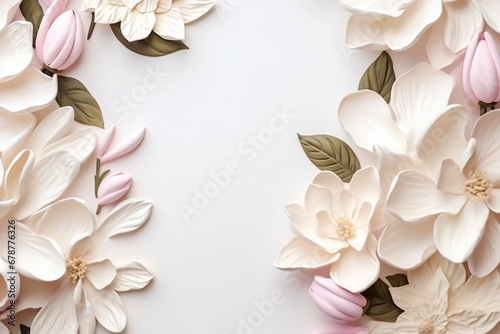 Experience the beauty of magnolias flatlay