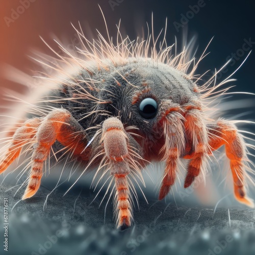 close up of a mite on ground macro insect background © Садыг Сеид-заде