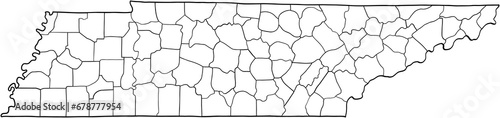 Tableau sur toile doodle freehand drawing of tennessee state map.