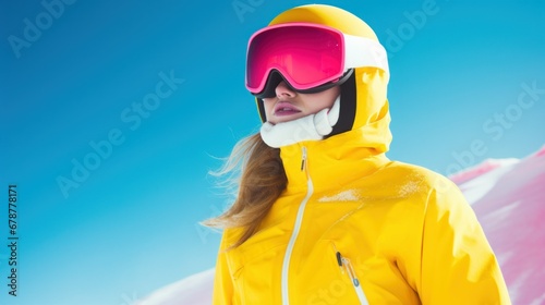 A skier man in the snow at a ski resort © Mustafa
