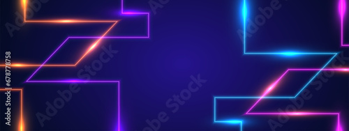 Abstract futuristic background with glowing neon light effect. Vector illustration.