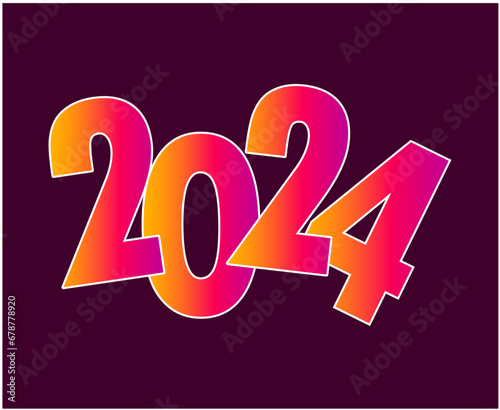 2024 New Year Holiday Abstract Graphic Design Vector Logo Symbol Illustration photo