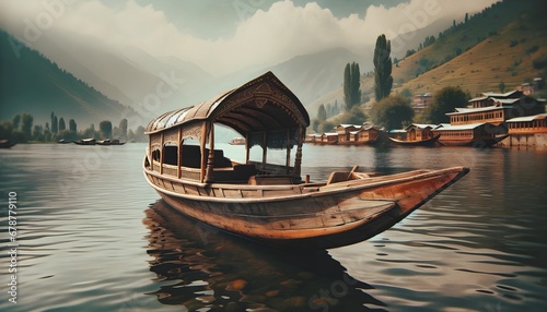 Kashmiri boats on the lake