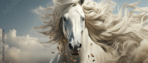 Lebensechte Kreativität:vIllustration eines detaillierten Pferdeporträts photo