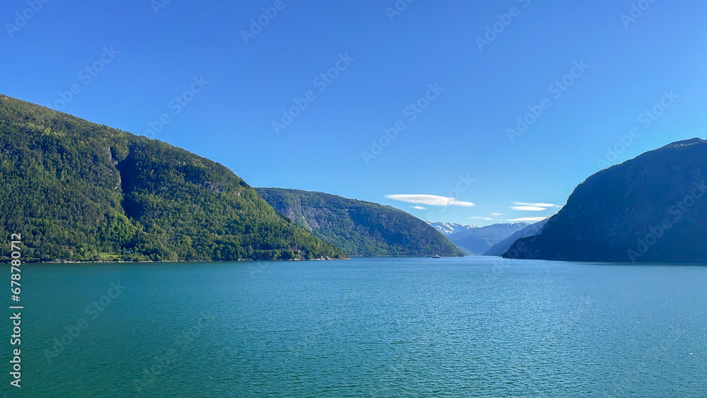 Beautiful fjord in Norway on a sunny day