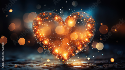 Illuminate heart shape adorned with a starry spiral trail. Perfect for creating magical and festive backgrounds  it s ideal for celebrating love and special occasions.