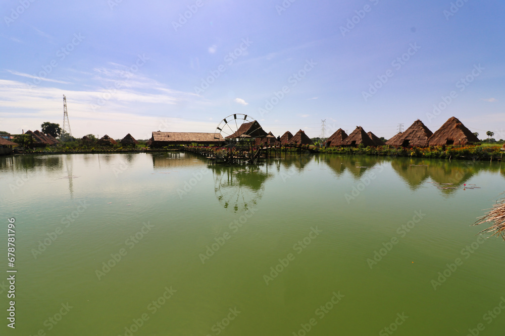 Village on outskirts of Siem Reap for ecotourism purposes at Siem Reap, Cambodia, Asia