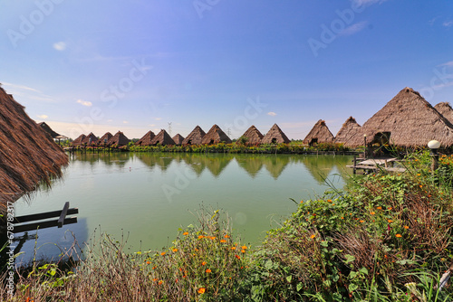Village on outskirts of Siem Reap for ecotourism purposes at Siem Reap, Cambodia, Asia photo