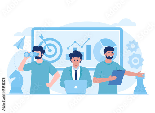 bussines strategy concept flat illustration