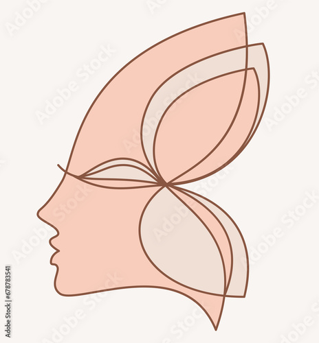 Logo design element. Feminine concept illustration. Flat style design stock sketch. International Women s Day concept for card, poster, banner and other users