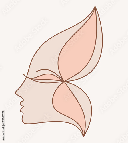 Logo design element. Feminine concept illustration. Flat style design stock sketch. International Women s Day concept for card, poster, banner and other users