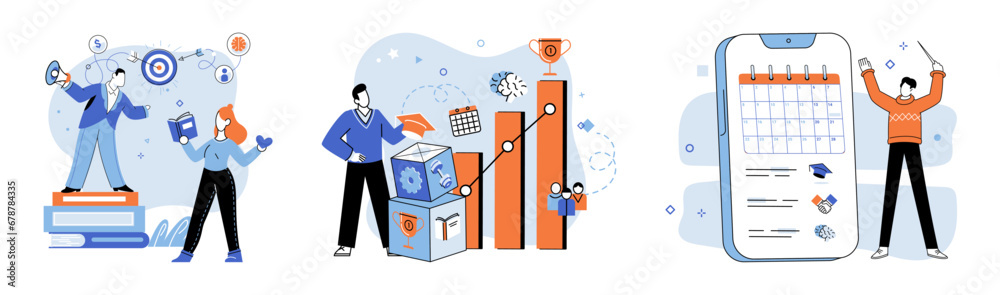 Naklejka premium Business mentor. Vector illustration. A business mentor offers valuable support and guidance for professional success Effective communication fosters trust and cooperation in business setting