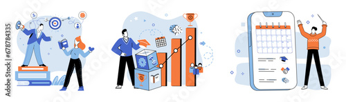 Business mentor. Vector illustration. A business mentor offers valuable support and guidance for professional success Effective communication fosters trust and cooperation in business setting