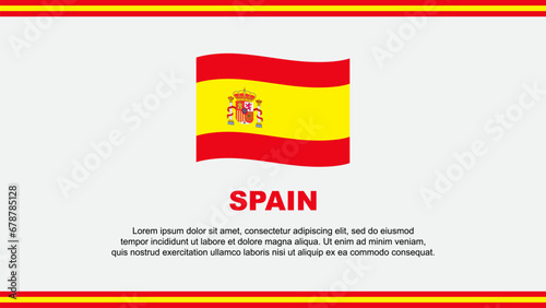 Spain Flag Abstract Background Design Template. Spain Independence Day Banner Social Media Vector Illustration. Spain Design