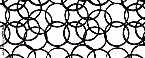 Vector aesthetic contemporary printable abstract elegant line circle seamless pattern background