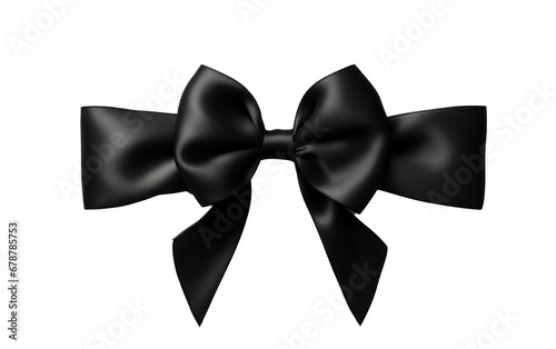 A black ribbon on the transparent background