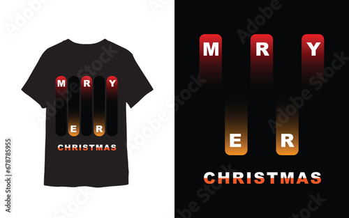 A t-shirt design with merry Christmas. 