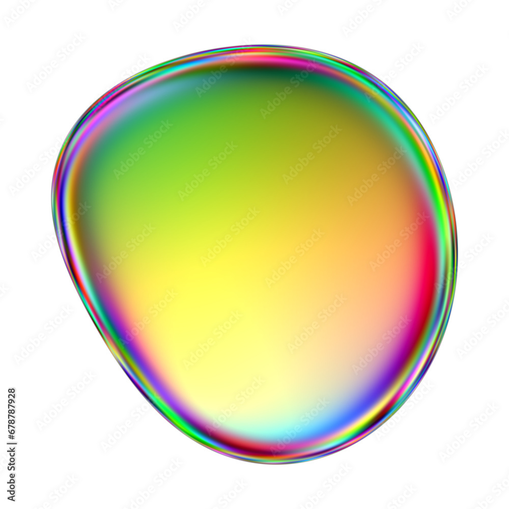 Iridescent blob shape. Abstract multicolor design element isolated on a transparent background. Iridescent blob shape. Abstract multicolor design element isolated on a transparent background.