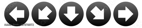 transparent arrow icon for enter and exit way with black gradient colors