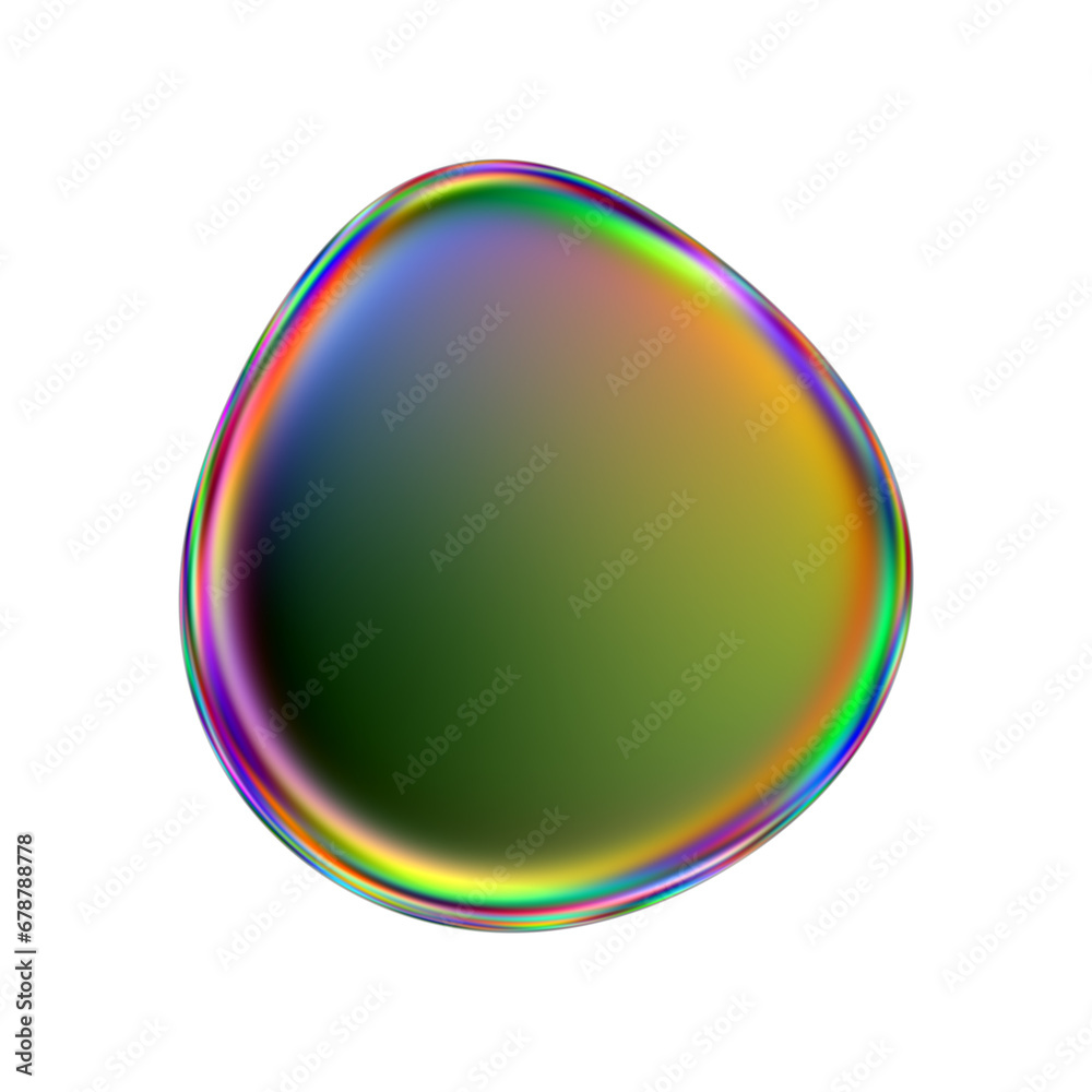 Iridescent blob shape. Abstract multicolor design element isolated on a transparent background. Iridescent blob shape. Abstract multicolor design element isolated on a transparent background.