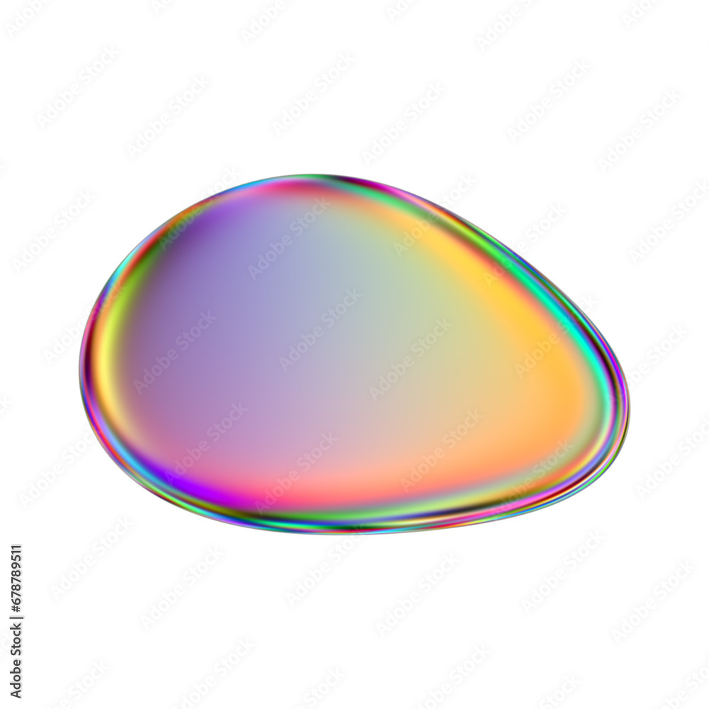 Iridescent blob shape. Abstract multicolor design element isolated on a transparent background. Iridescent blob shape. Abstract multicolor design element isolated on a transparent background.