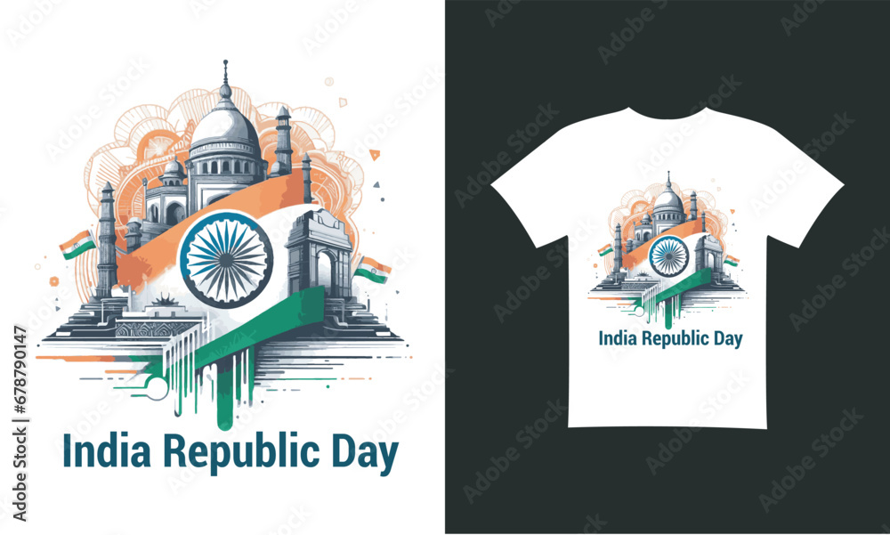 Fototapeta premium indian independence day T-Shirt Design