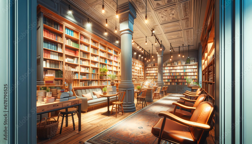 Literary Haven: Cozy Bookstore Interior