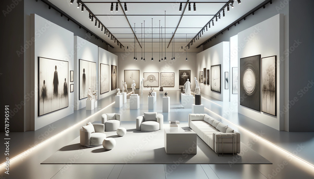 Obraz premium Modern Art Elegance: Sophisticated Gallery Space