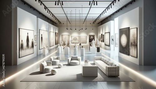 Modern Art Elegance: Sophisticated Gallery Space