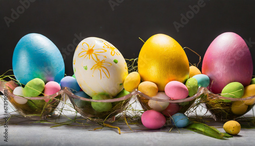 easter eggs painted in different colors