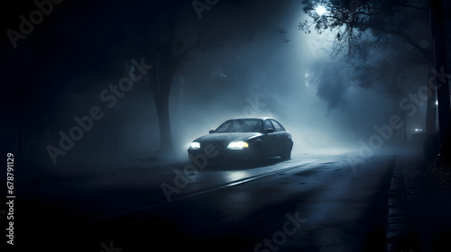 car driving at night