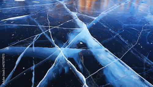 ice texture cracks baikal abstract background winter ice blue photo