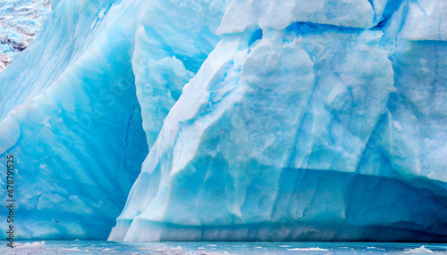 a close up of the layered surface of a blue glacier iceberg knud rasmussen glacier near kulusuk greenland east greenland photo
