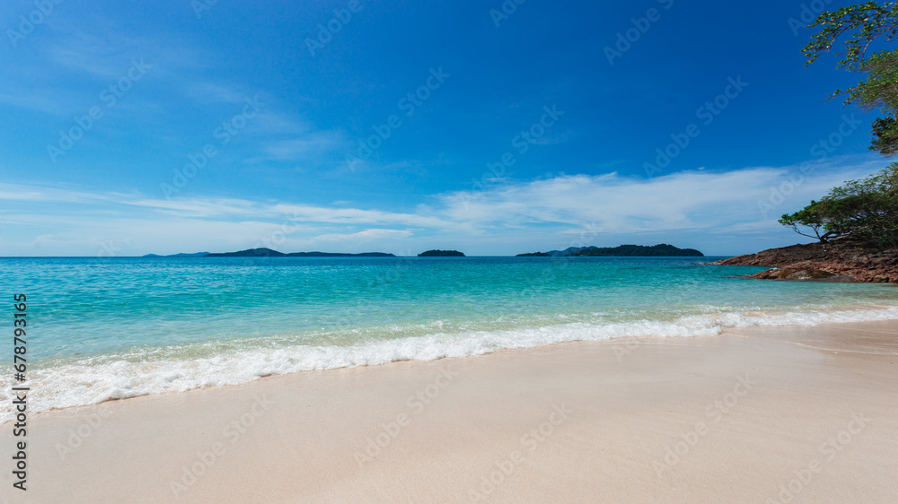 Beautiful beach and tropical sea at Thailand landscape ocean nature background