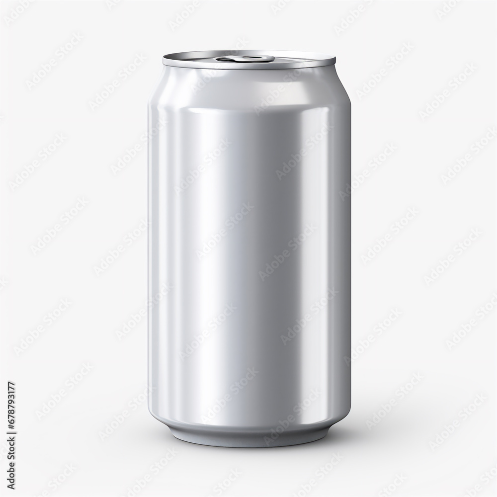 Aluminum soda can mockup. Metal can, front view. Aluminum soda can mockup. Metal can, front view.