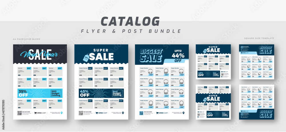 New year sale catalog flyer bundle, social media post set template, product catalog sale promotion web banner social media, catalog square flyer New year sale catalog flyer bundle, social media post set template, product catalog sale promotion web banner social media, catalog square flyer